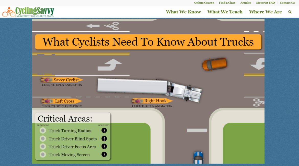 Thumbnail for the post titled: Today’s Tip for Anyone Riding a Bike…Trucks!